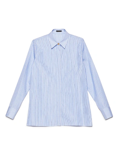Shop Versace Shirt In Azzurro Bianco Blu