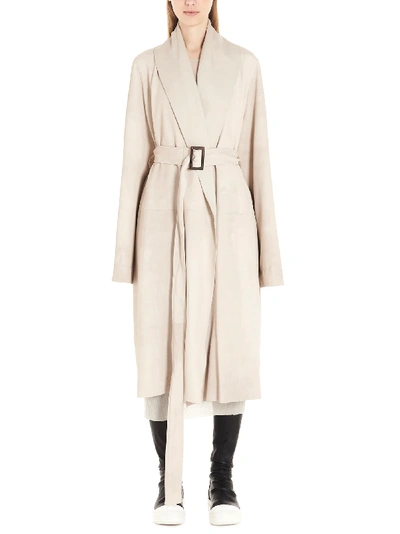 Shop Rick Owens Mountain Coat Trench In Pearl