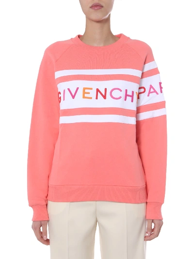 Shop Givenchy Round Neck Sweatshirt In Neonpink