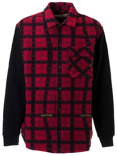 Shop Off-white Contrast Sleeve Shirt In Redblack