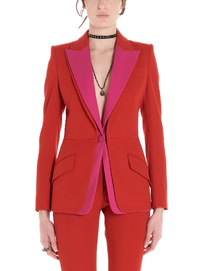 Shop Alexander Mcqueen Jacket In Lust Red/orchid Pink