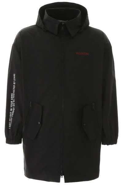 Shop Valentino Moon Dust Parka In Nero/moondust