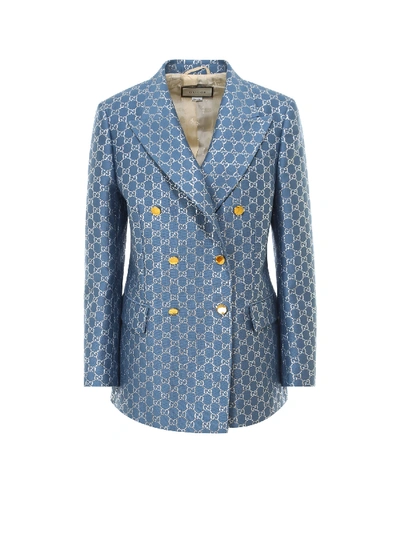 Shop Gucci Jacket In Blue/mix