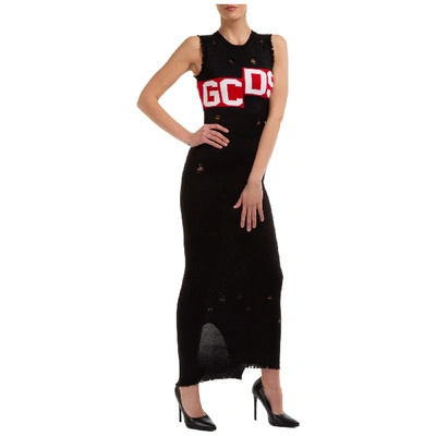 Shop Gcds Logo Maxi Dresses In Nero