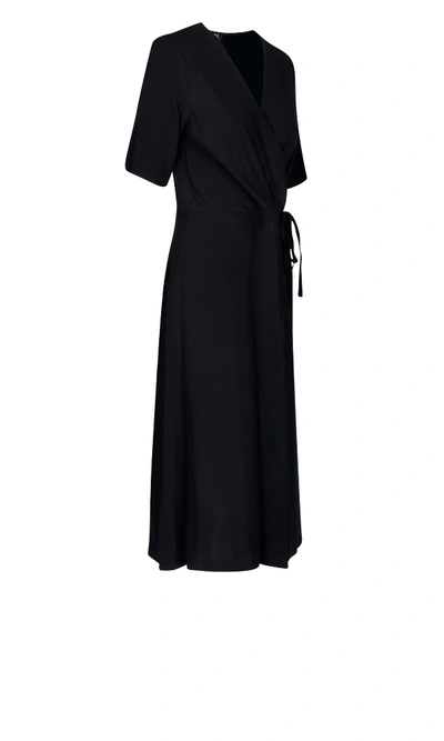 Shop Apc Wrap Dress In Black