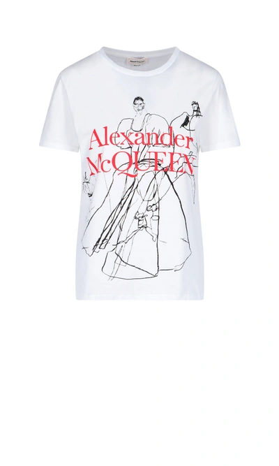 Shop Alexander Mcqueen Short Sleeve T-shirt In White