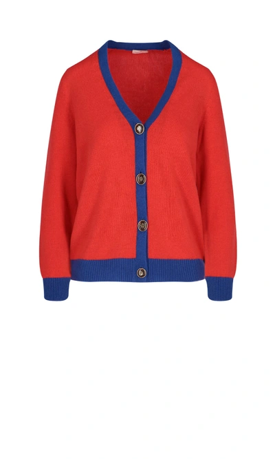 Shop Tory Burch V-neck Cardigan In Red