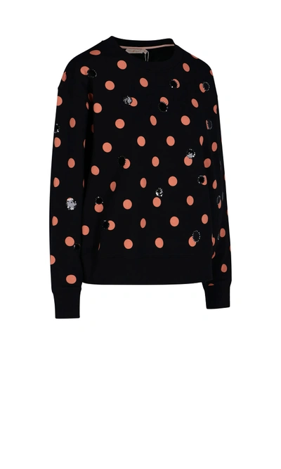 Shop Tory Burch Polka Dot Sweatshirt In Black