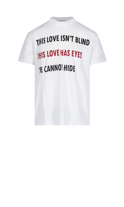Shop Valentino Love Print T-shirt In White