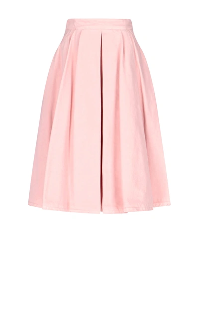 Shop Prada Denim Skirt In Pink