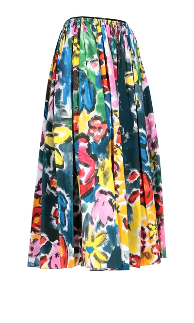 Shop Marni Carmen Print Flared Skirt In Multicolor