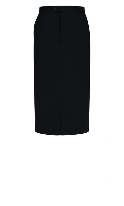 Shop Maison Margiela Midi Skirt In Black
