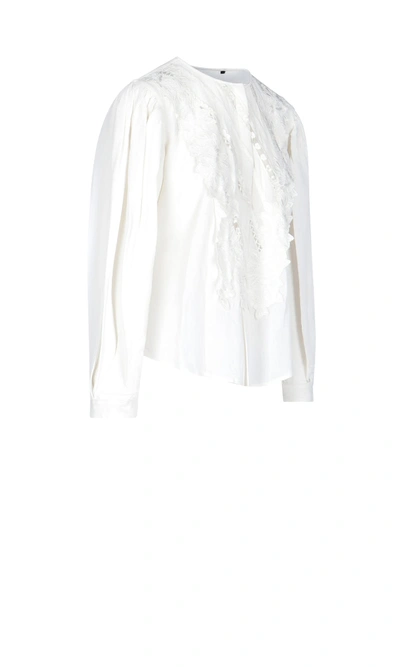 Shop Isabel Marant Lace Details Shirt In White