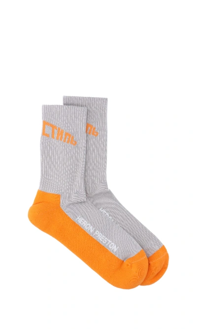 Shop Heron Preston Socks In Grey
