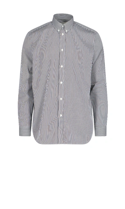 Shop Givenchy Button Down Rear Patch Shirt In Blue