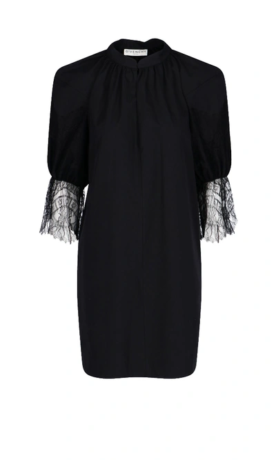 Shop Givenchy Lace Detail Mini Dress In Black