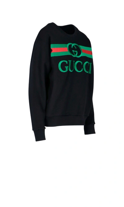 Shop Gucci Oversized Sweatshirt In Black