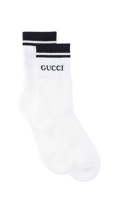Shop Gucci Cotton Socks In Black