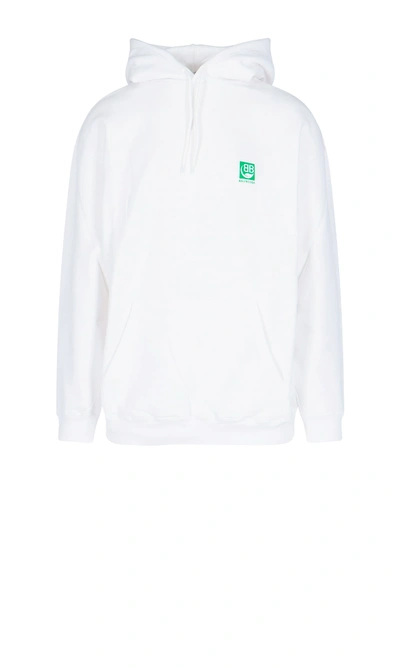 Balenciaga Green Logo Hoodie In White | ModeSens