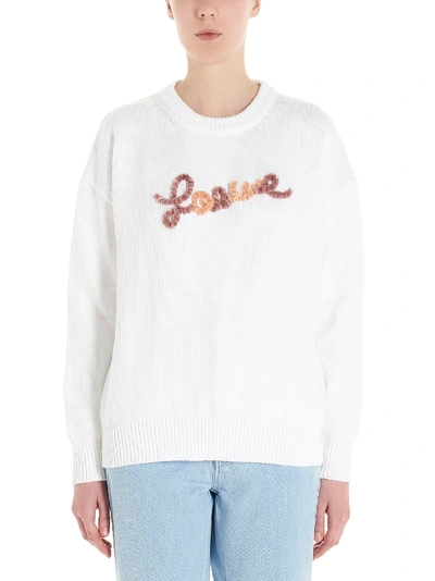 Shop Loewe Sweater In Bianco