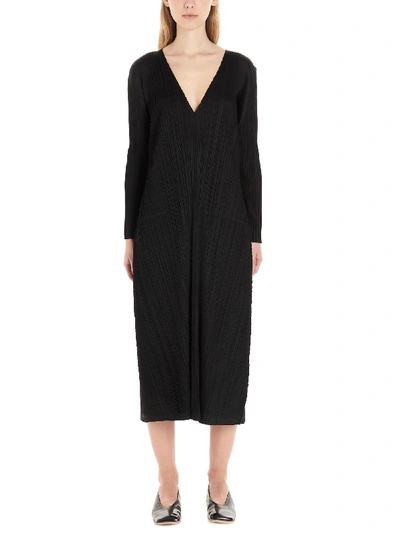 Shop Issey Miyake Monthly Colors Dress In Nero