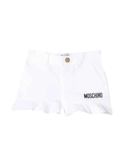 Shop Moschino White Shorts Teen In Bianco