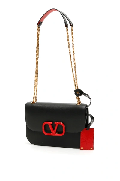 Shop Valentino Small Vlock Bag In Nero
