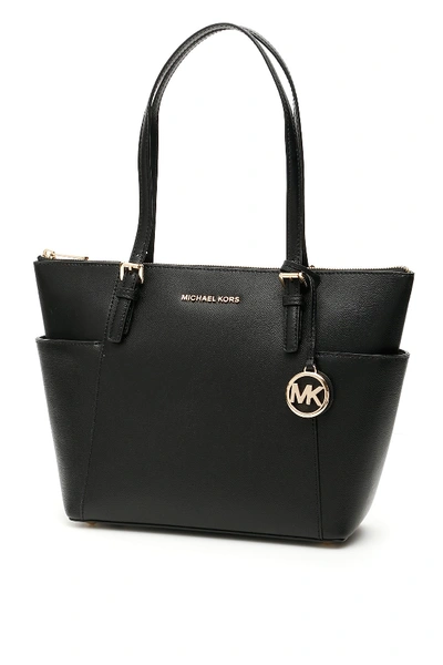 Shop Michael Michael Kors Jet Set Item Bag In Black (black)