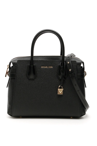 Shop Michael Michael Kors Mercer Bowling Bag In Black (black)