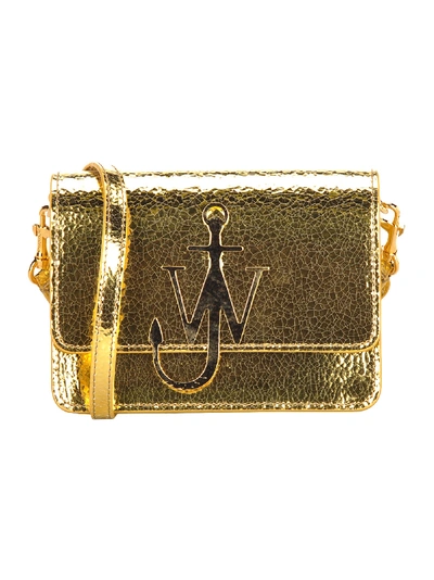 Shop Jw Anderson Anchor Logo Metallic Shoulder Bag In Gold