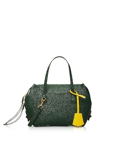 Shop Tory Burch Perry Small Satchel In Forest Green