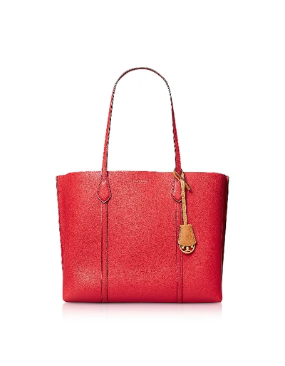 Shop Tory Burch Perry Triple-compartment Tote In Bright Red