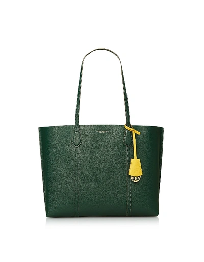 Shop Tory Burch Perry Triple-compartment Tote In Forest Green