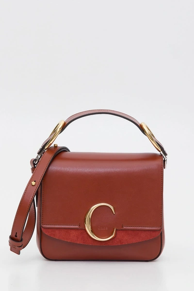 Shop Chloé Tess Mini-bag In Leather In Marrone