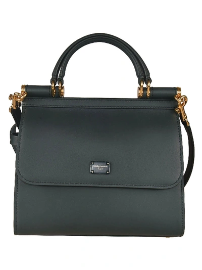 Shop Dolce & Gabbana Small Sicily Tote In Bosco