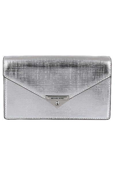 Shop Michael Michael Kors Clutch In Silver