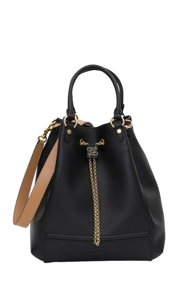 Shop Fendi Chain Bucket Bag In Black