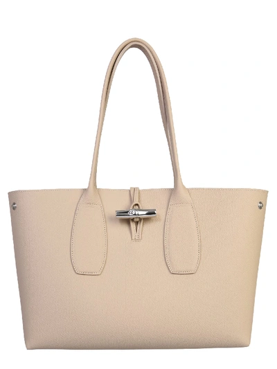 Shop Longchamp Tote In Sand