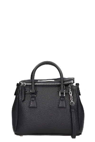Shop Maison Margiela Shoulder Bag In Black Leather In Nero