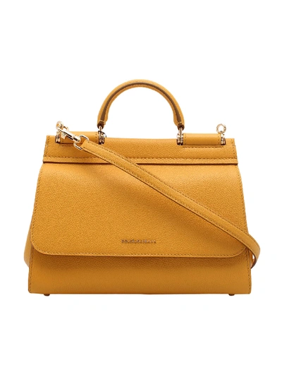 Shop Dolce & Gabbana Leather Bag In Giallo