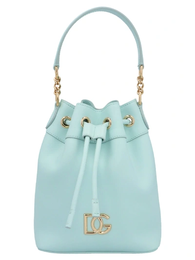 Shop Dolce & Gabbana Light Blue Bucket Bag