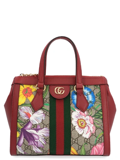 Shop Gucci Ophidia Bag In B.eb.mult/rosso/vrn