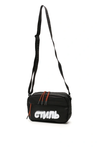 Shop Heron Preston Ctnmb Camera Bag In Black White (black)