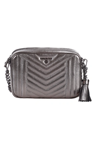 Shop Michael Michael Kors Jet Set Medium Camera Bag In Quilted Leather In Anthracite