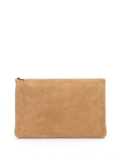 Shop Balmain Clutch In Beige