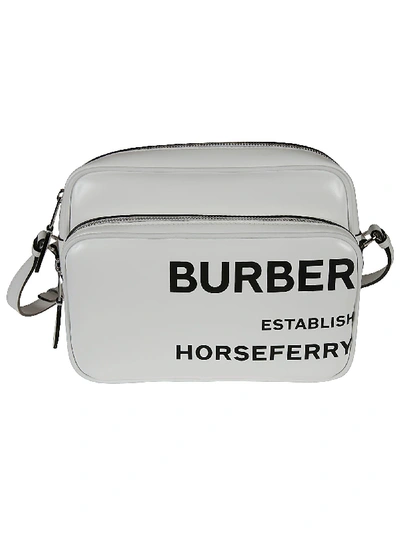 Shop Burberry Logo Shoulder Bag In White