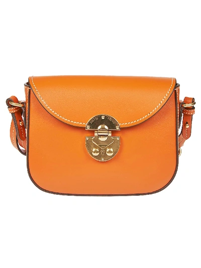 Shop Miu Miu Snap-lock Adjustable Strap Shoulder Bag In Papaya