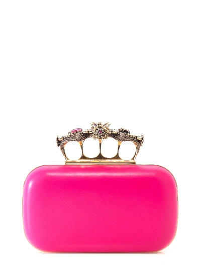 Shop Alexander Mcqueen Clutch In Orchid Pink