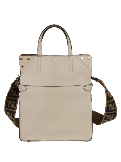 Shop Fendi Flip Regular Shoulder Bag In Nuv/marr/r.bour/os