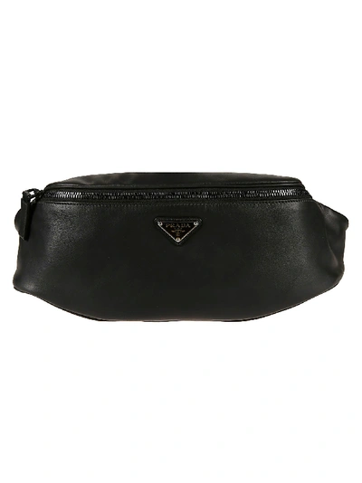 Shop Prada Logo Plaque Belt Bag In Nero